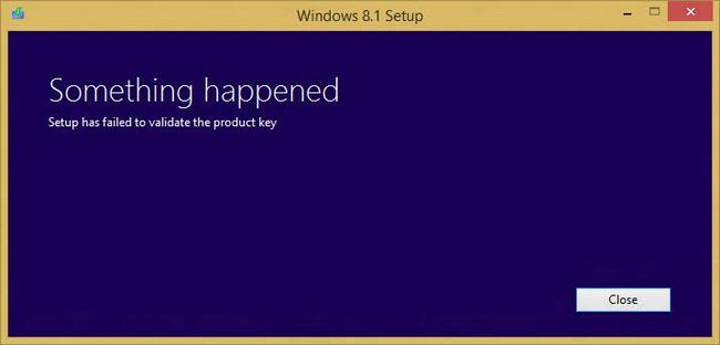Échec de Windows 8.1 pour valider la clé de produit